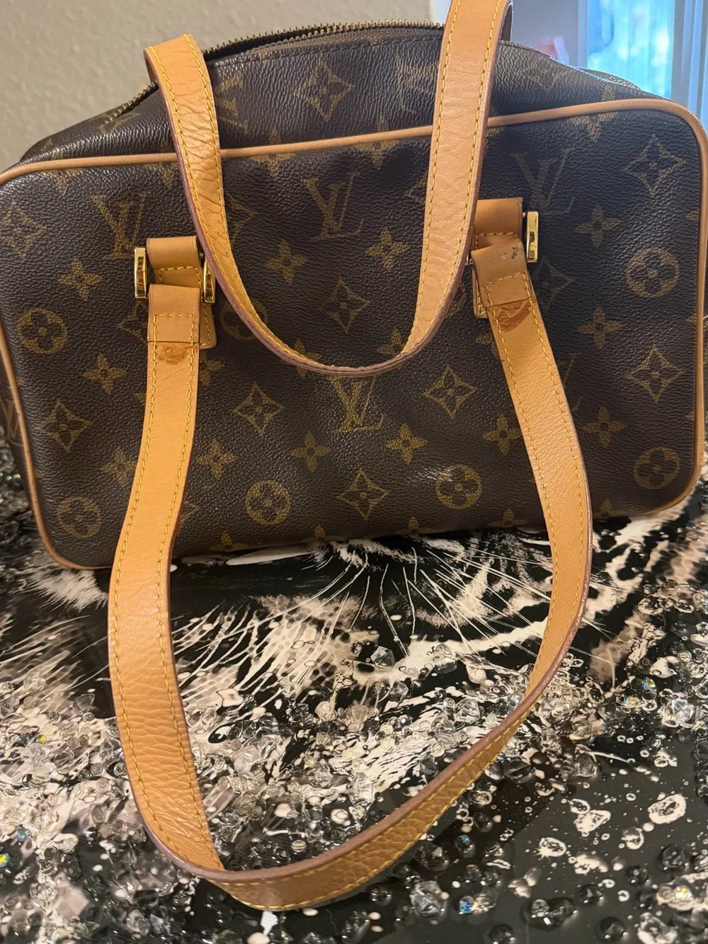 Louis Vuitton Monogram Canvas Tote with Tan Trim
